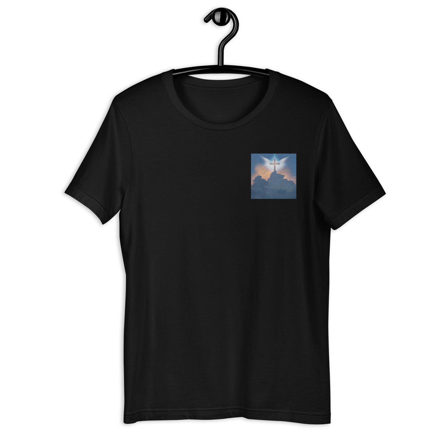 Embroidered Cross on Clouds T shirt