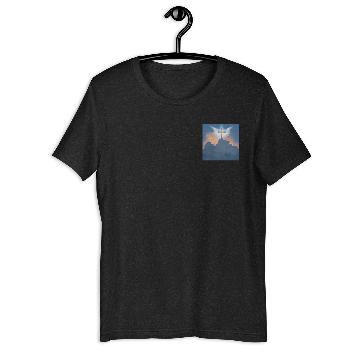 Embroidered Cross on Clouds T shirt
